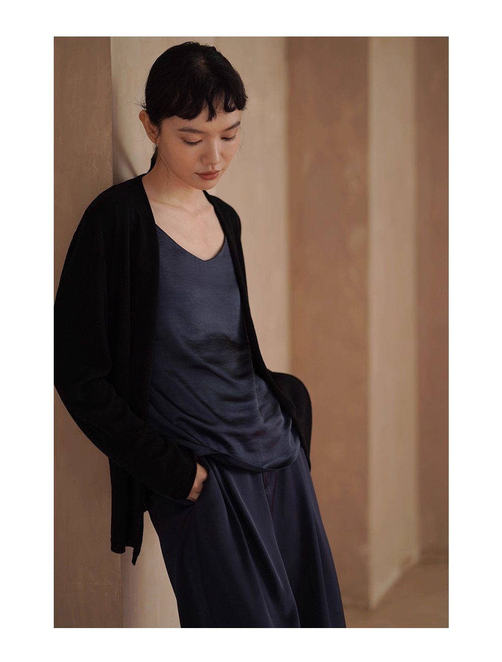 紙片人開襟衫萊賽爾亞麻輕薄寬鬆顯瘦慵懶通勤針織外套女