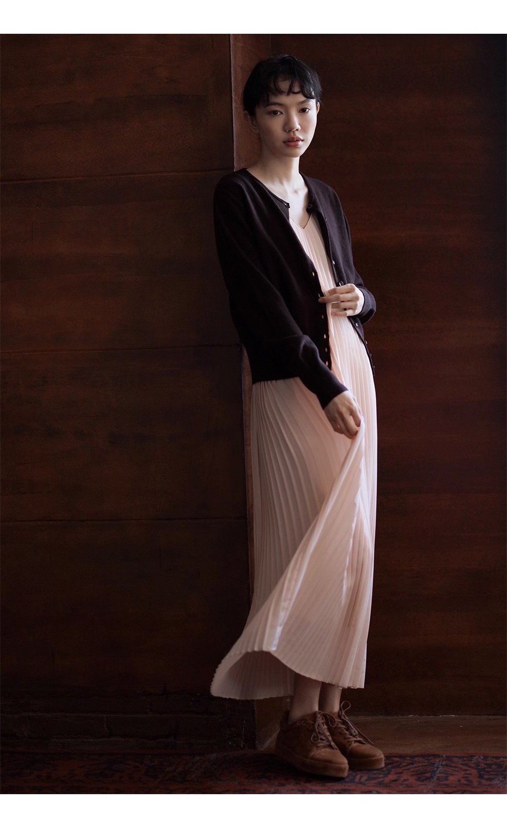 超細美奴羊毛蓬鬆軟糯圓領針織外套寬鬆通勤顯瘦開衫