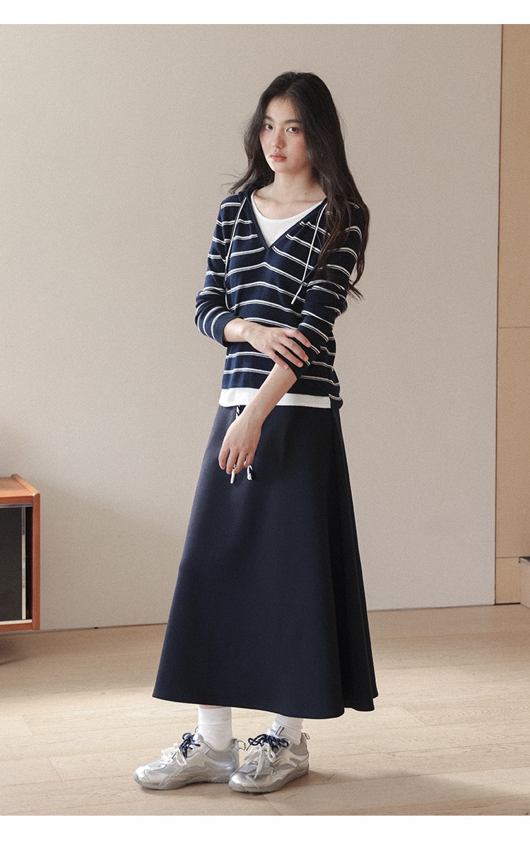 大碼胖mm高腰休閒A字半身裙長款