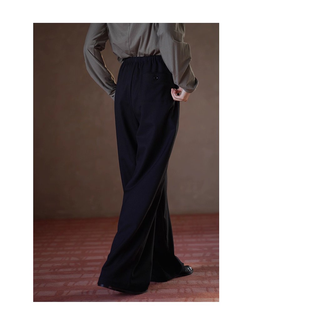 完美包容度長褲鬆緊牛筋高腰不挑人寬鬆垂爽顯瘦通勤褲