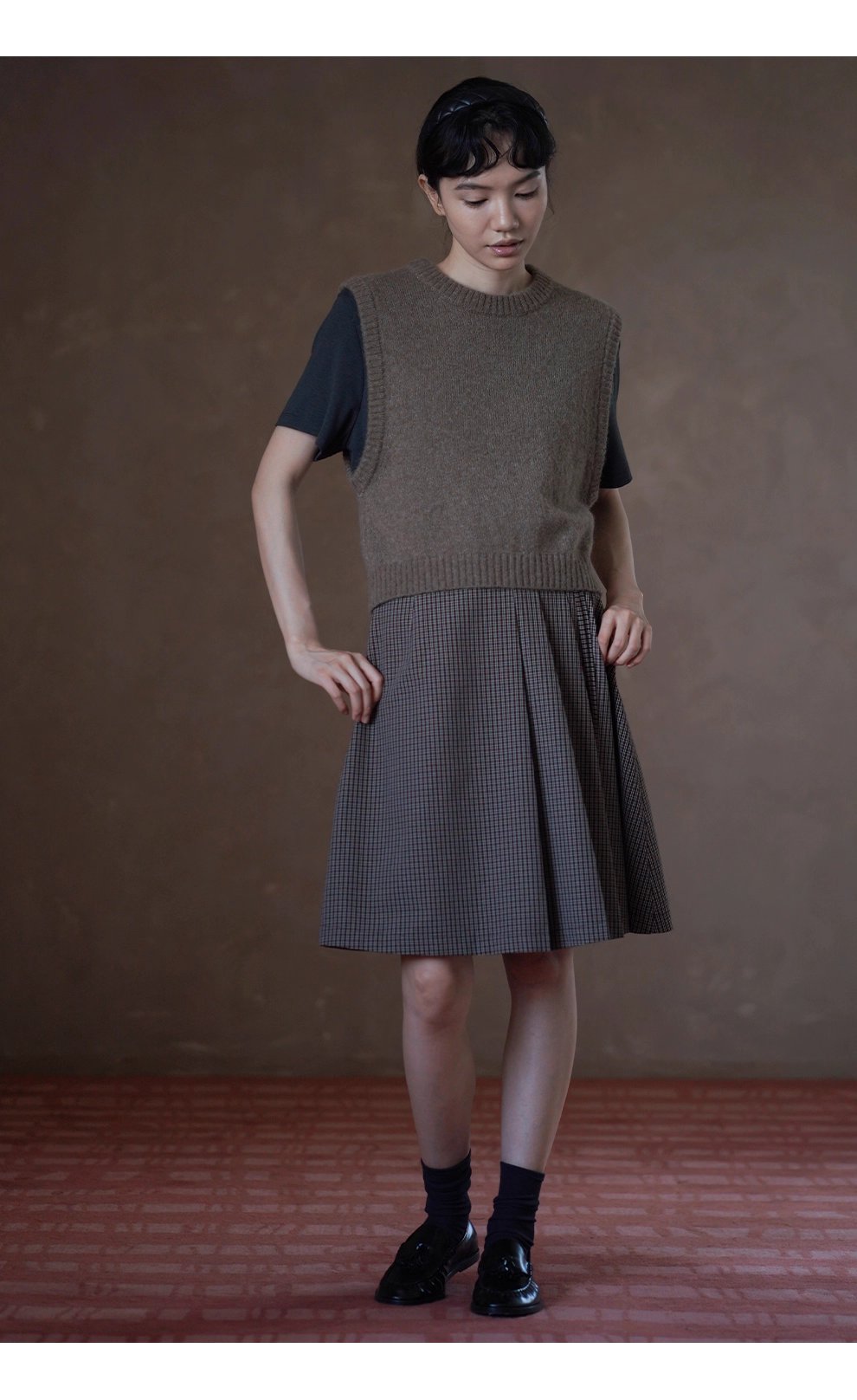 輕柔保暖羊絨羊駝綿羊優質搭配比圓領短版疊穿毛衣背心