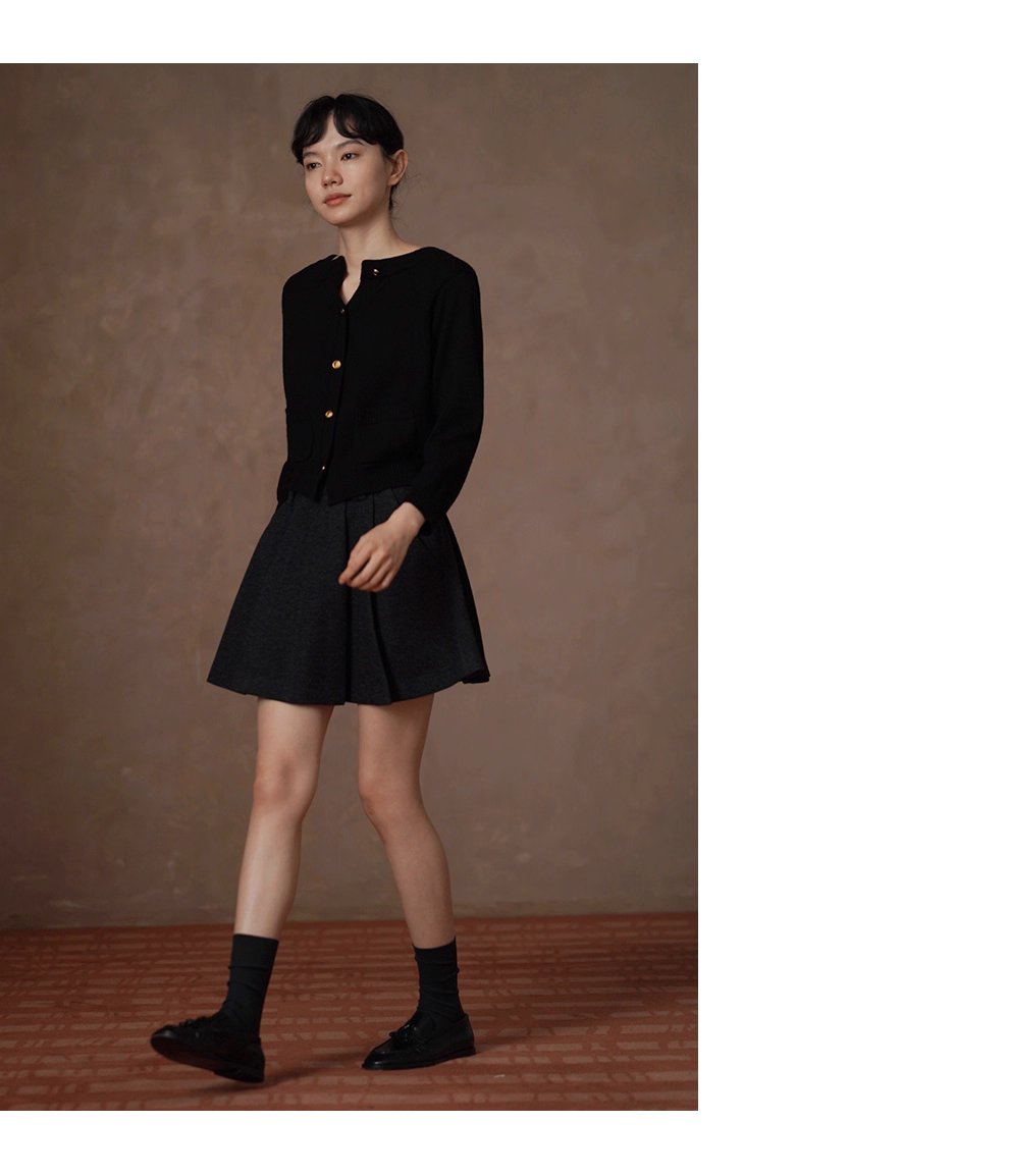 穿搭驚喜前後雙開復古金扣羊毛混紡毛衣顯瘦外套女