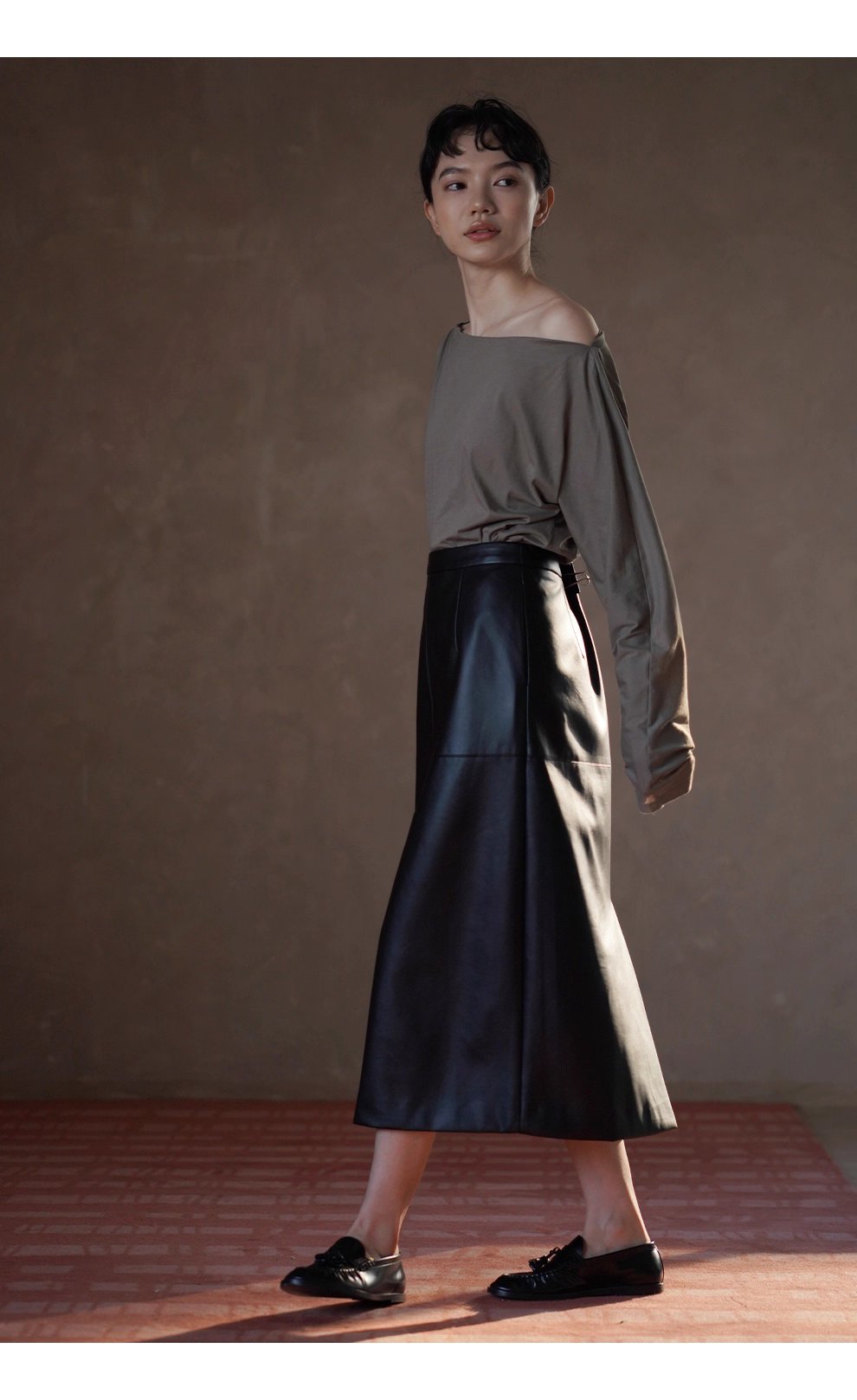 鬆弛法式100棉親膚透氣氣質蕩領寬鬆通勤顯瘦長袖上衣女