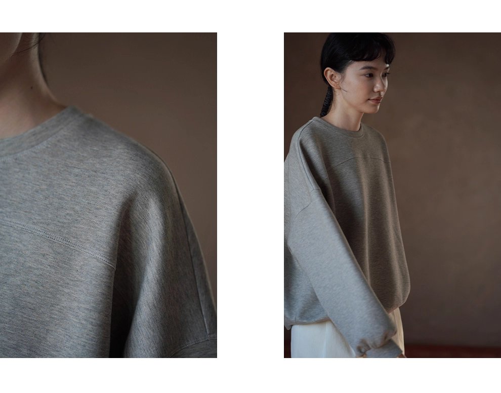 340高公克重厚實保暖輪廓寬鬆圓領顯瘦分割休閒夾花衛衣女