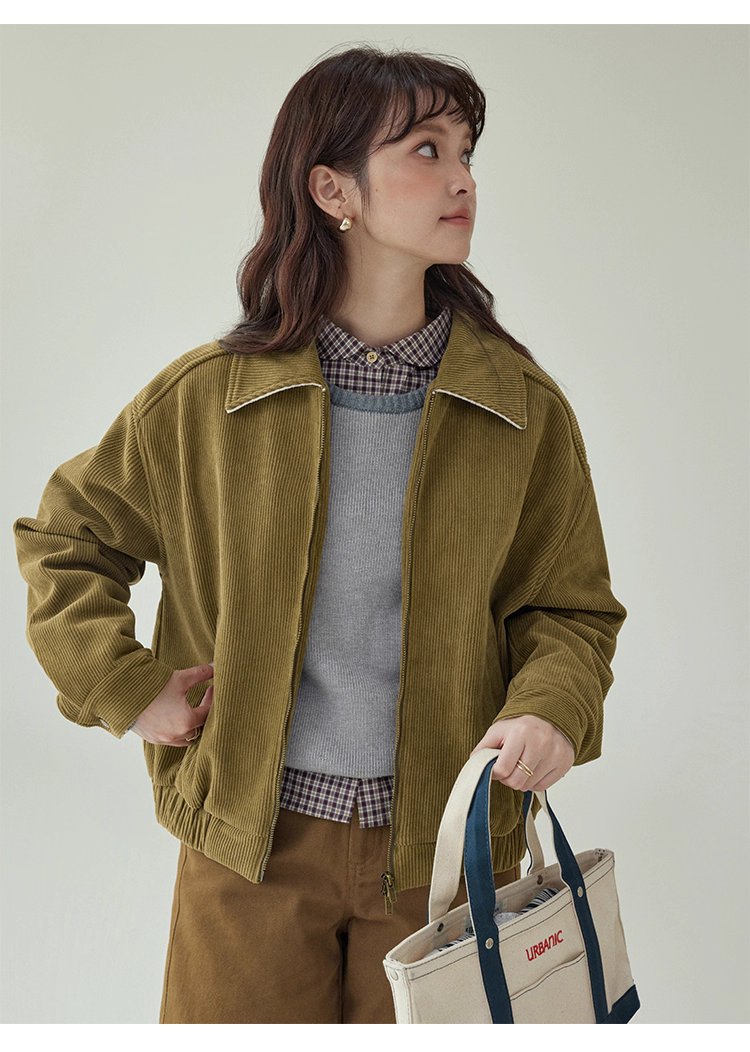 韓系雙頭拉鍊燈芯絨外套女秋季新款長袖夾克上衣,韓系雙頭拉鍊燈芯絨外套女秋季新款長袖夾克上衣,HBEW5072,韓系雙頭拉鍊燈芯絨外套女秋季新款長袖夾克上衣,復古夾克,燈芯絨