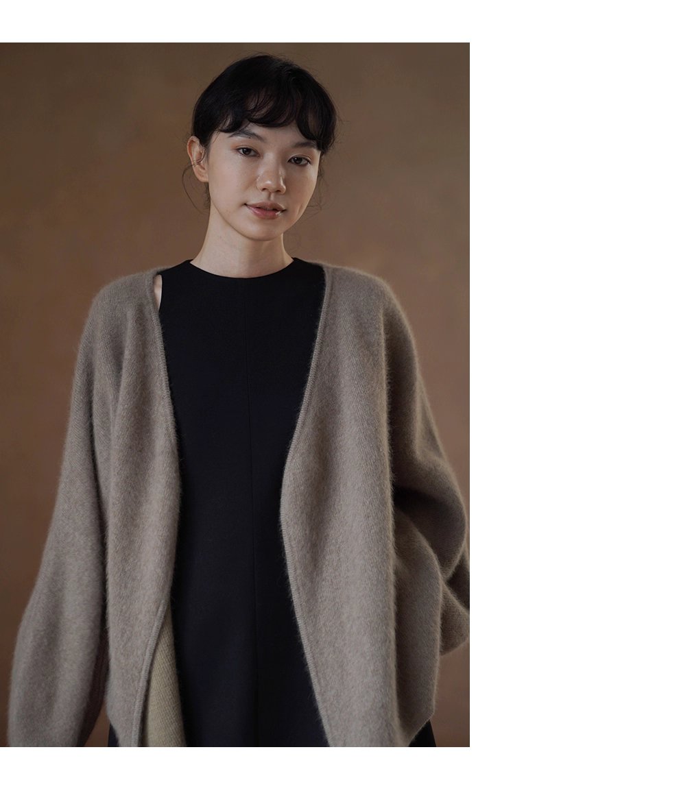 鬆弛代表外套長絨綿羊毛兔毛混紡寬鬆顯瘦簡約通勤開襟衫