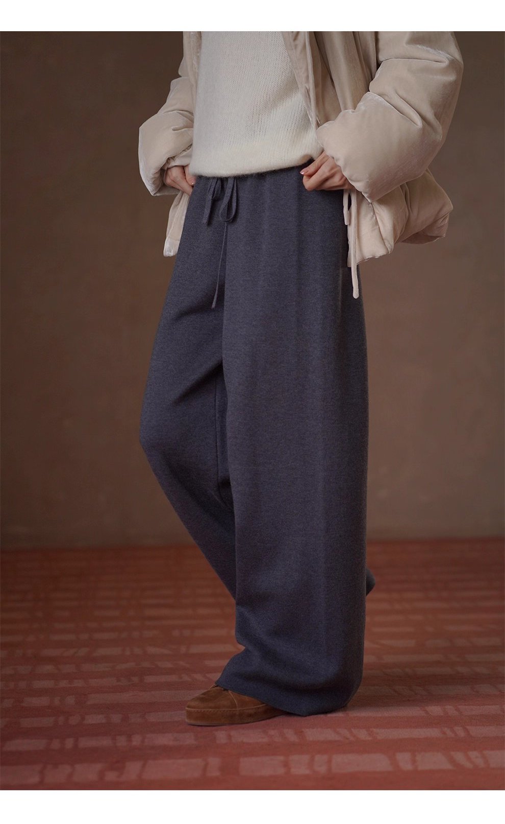 不畏冷空氣溫暖紅外線升溫垂感寬鬆顯瘦高腰針織通勤長褲,不畏冷空氣溫暖紅外線升溫垂感寬鬆顯瘦高腰針織通勤長褲,HBEW3036,不畏冷空氣溫暖紅外線升溫垂感寬鬆顯瘦高腰針織通勤長褲,高腰顯瘦,保暖蓄熱