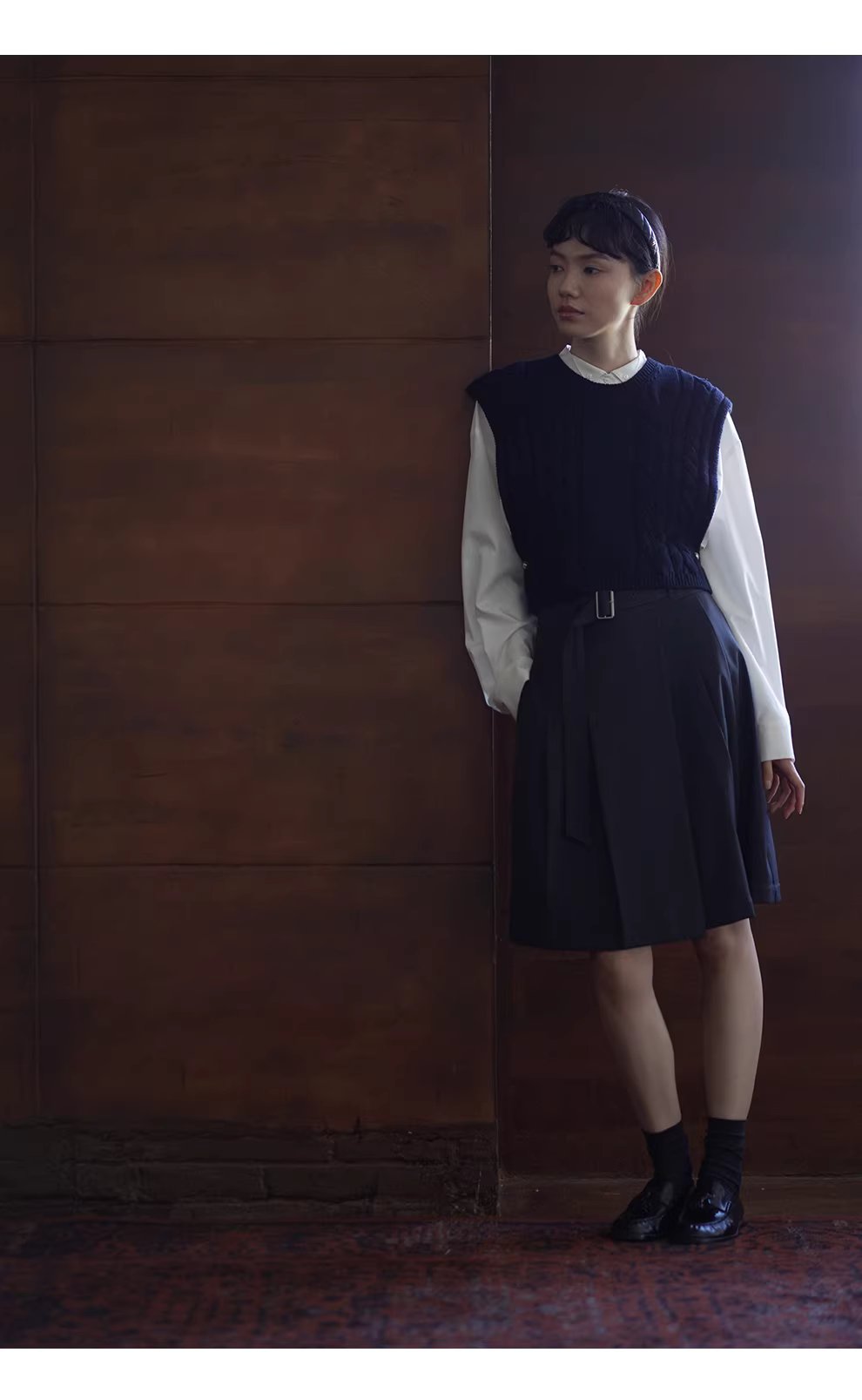 進階書呆子百褶裙高腰可調整顯瘦A字復古遮肉通勤半身裙,進階書呆子百褶裙高腰可調整顯瘦A字復古遮肉通勤半身裙,HBEW2028,進階書呆子百褶裙高腰可調整顯瘦A字復古遮肉通勤半身裙,高腰百褶,日字扣腰帶