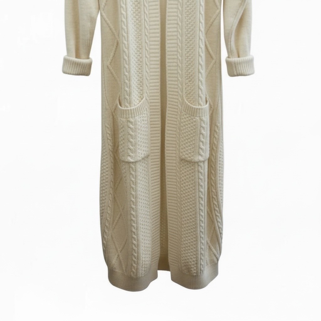 長款針織開衫菱格扭花毛衣外套寬鬆高級感,長款針織開衫菱格扭花毛衣外套寬鬆高級感,5W165020,長款針織開衫菱格扭花毛衣外套寬鬆高級感,慵懶風格,簡約質感