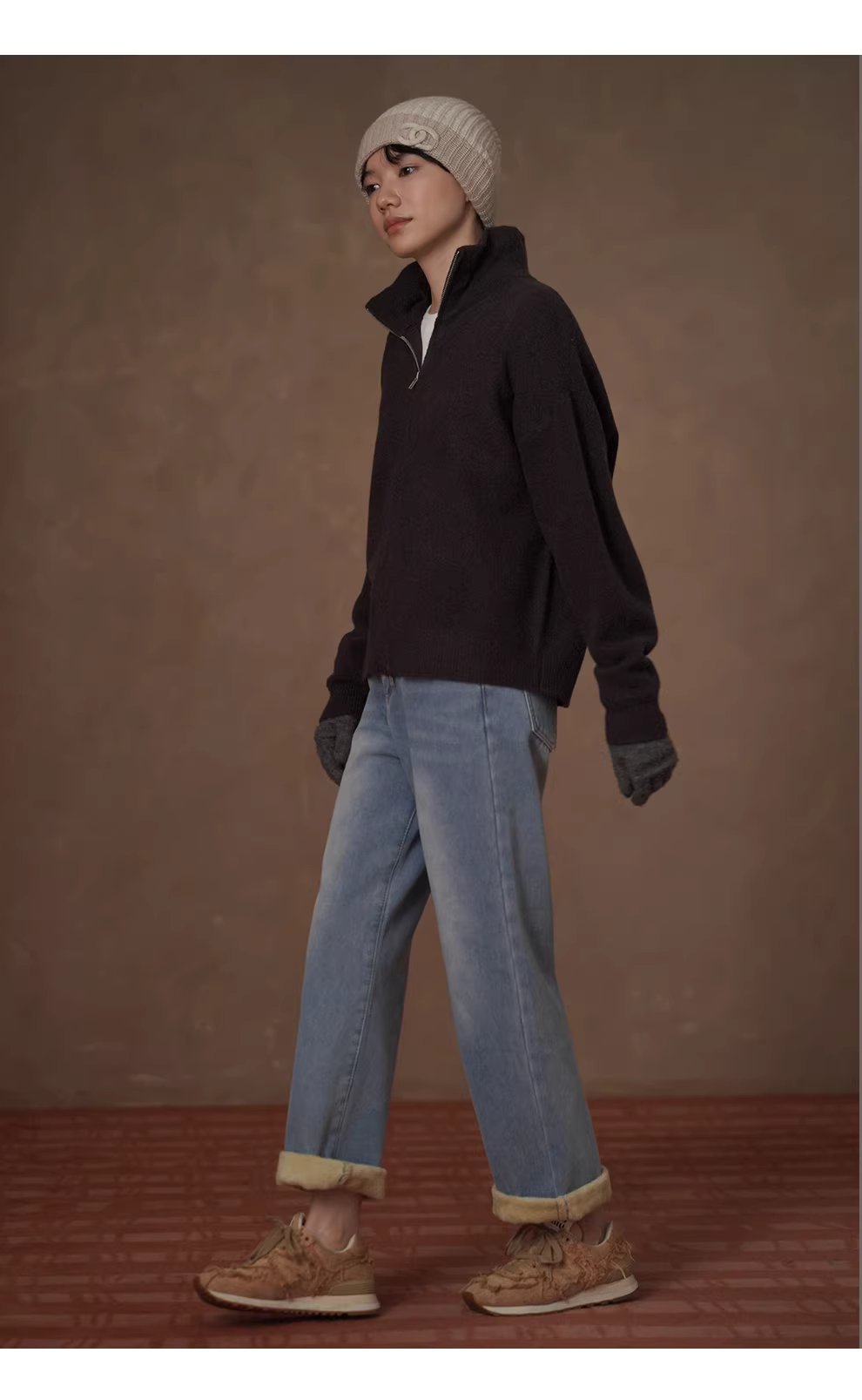 保命牛仔褲高品質水洗牛仔銀狐絨加絨高腰小腳直筒長褲,保命牛仔褲高品質水洗牛仔銀狐絨加絨高腰小腳直筒長褲,HBEW3043,保命牛仔褲高品質水洗牛仔銀狐絨加絨高腰小腳直筒長褲,復古水洗,加絨蓄熱