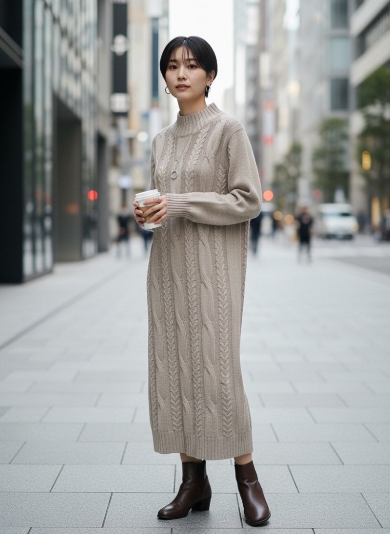 配大衣毛衣裙半高領長袖內搭中長款打底過膝針織連身裙,配大衣毛衣裙半高領長袖內搭中長款打底過膝針織連身裙,5W167001,配大衣毛衣裙半高領長袖內搭中長款打底過膝針織連身裙,簡約質感,半高領子