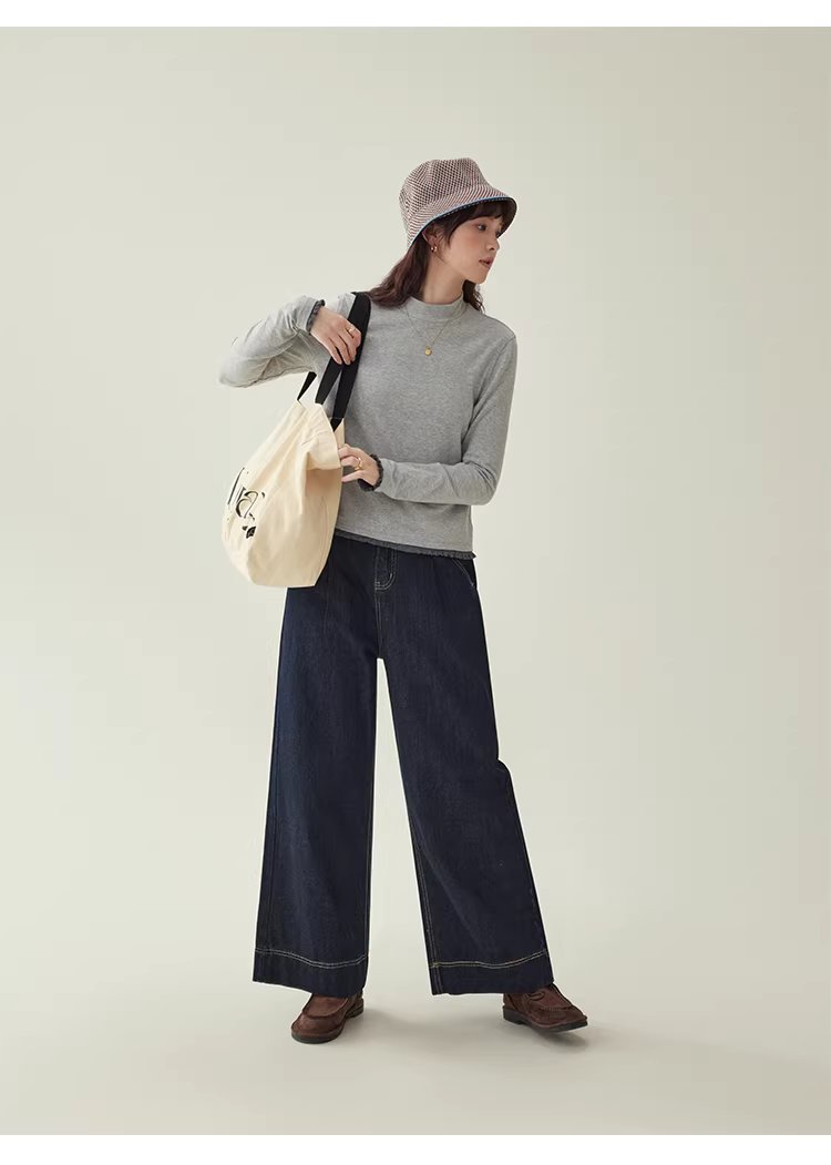 拼接螺紋邊半高領厚T恤女冬季新款灰色內搭上衣,拼接螺紋邊半高領厚T恤女冬季新款灰色內搭上衣,HBEW1143,拼接螺紋邊半高領厚T恤女冬季新款灰色內搭上衣,半高領,舒適面料