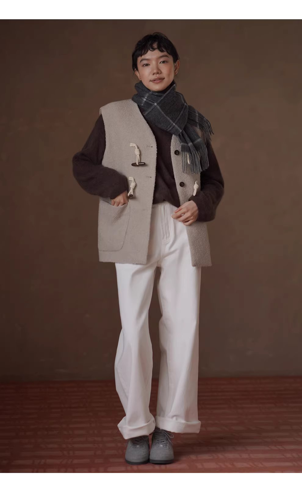 糖炒栗子毛衣高品羊絨羊毛混紡寬鬆圓領顯瘦針織上衣女,糖炒栗子毛衣高品羊絨羊毛混紡寬鬆圓領顯瘦針織上衣女,HBEW1163,糖炒栗子毛衣高品羊絨羊毛混紡寬鬆圓領顯瘦針織上衣女,質感單品,羊毛羊絨