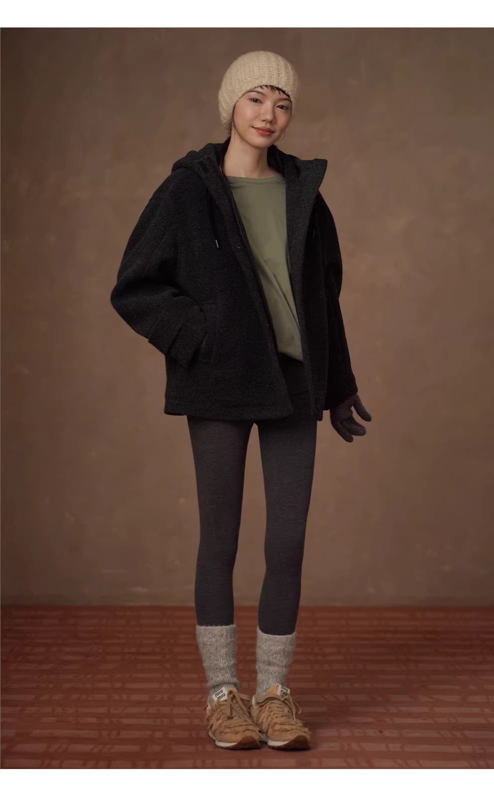 北歐風加厚保暖綿羊毛混紡呢料立體挺括連帽休閒外套女,北歐風加厚保暖綿羊毛混紡呢料立體挺括連帽休閒外套女,HBEW5122,北歐風加厚保暖綿羊毛混紡呢料立體挺括連帽休閒外套女,連帽立領,羊毛混紡