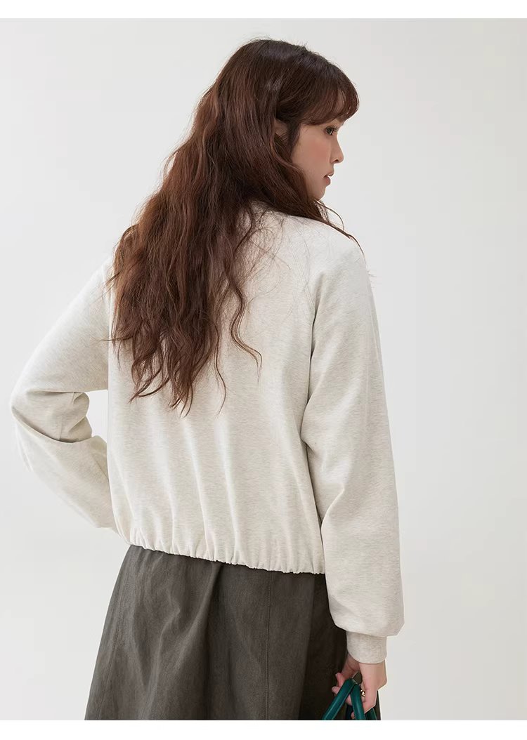 花苞下擺圓領衛衣外套女26春季新款刺繡拉鍊上衣,花苞下擺圓領衛衣外套女26春季新款刺繡拉鍊上衣,HBFS5001,花苞下擺圓領衛衣外套女26春季新款刺繡拉鍊上衣,刺繡細節,花苞衣襬