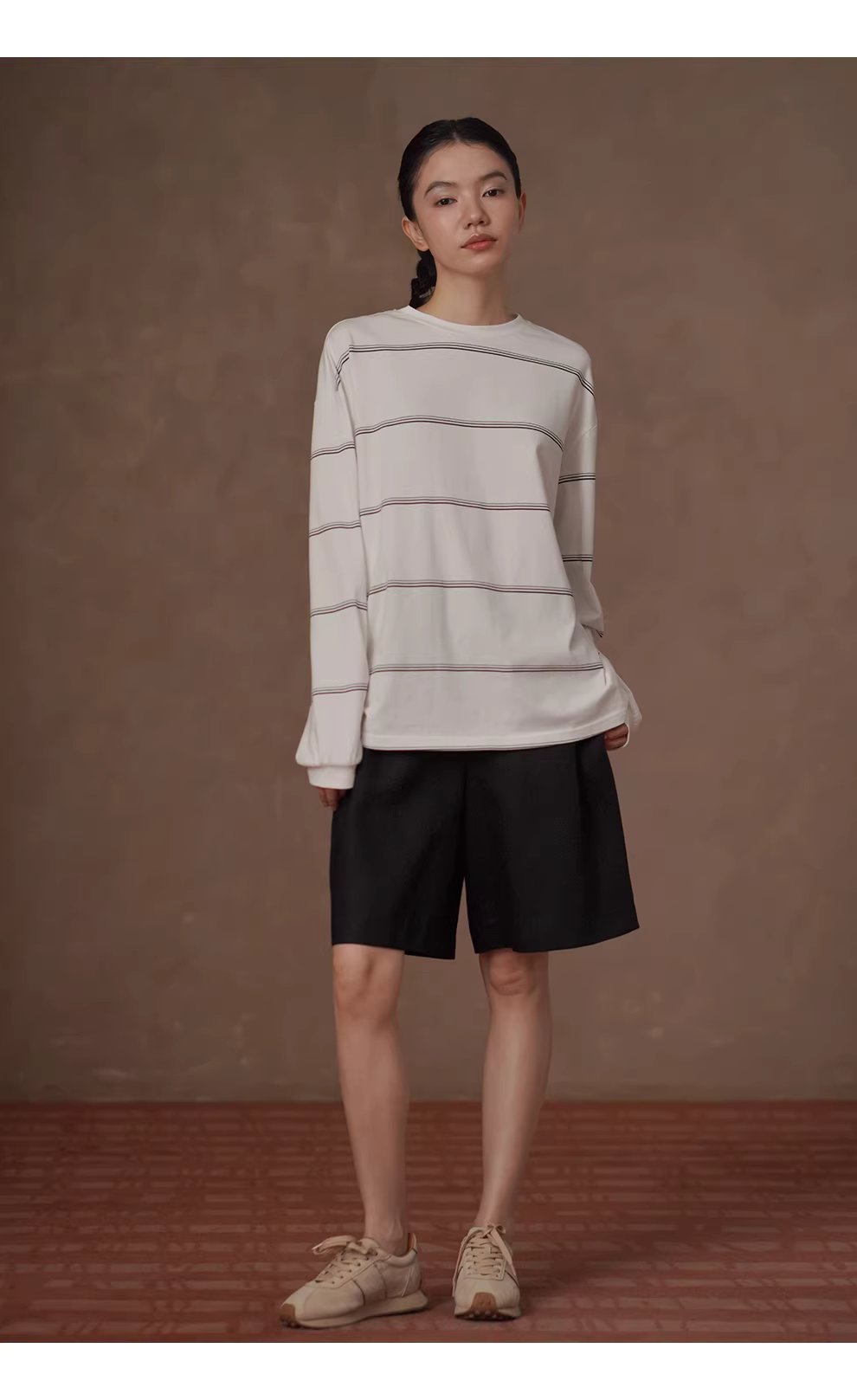 寫生素描鬆弛衛衣慵懶細條紋圓領寬鬆落肩休閒長袖上衣,寫生素描鬆弛衛衣慵懶細條紋圓領寬鬆落肩休閒長袖上衣,HBFS1015,寫生素描鬆弛衛衣慵懶細條紋圓領寬鬆落肩休閒長袖上衣,不易變形,修身實搭