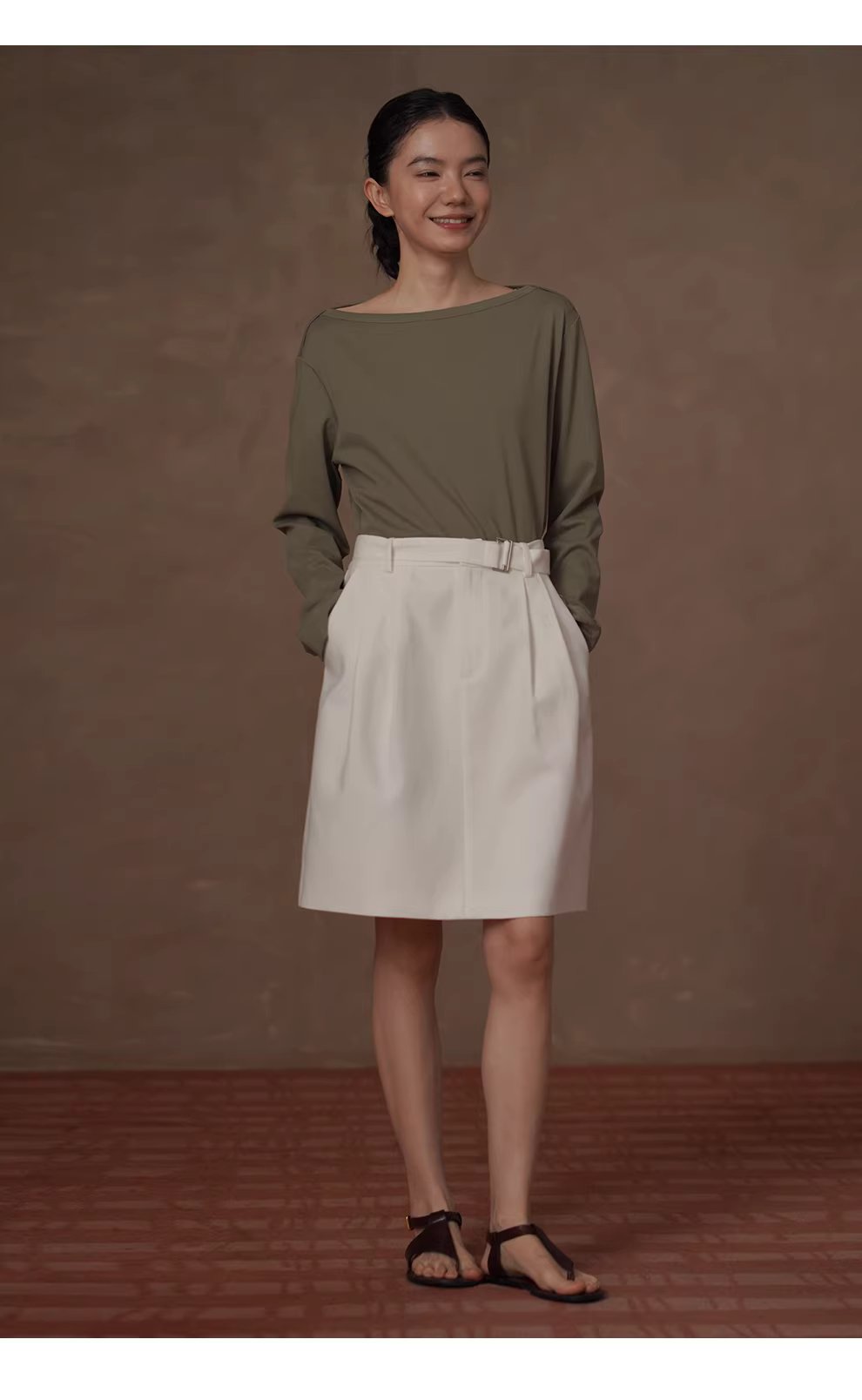 春日雲清爽實用半身裙顯瘦壓褶A子版型短版通勤裙,春日雲清爽實用半身裙顯瘦壓褶A子版型短版通勤裙,HBFS2004,春日雲清爽實用半身裙顯瘦壓褶A子版型短版通勤裙,鬆弛氛圍感,A字版修身