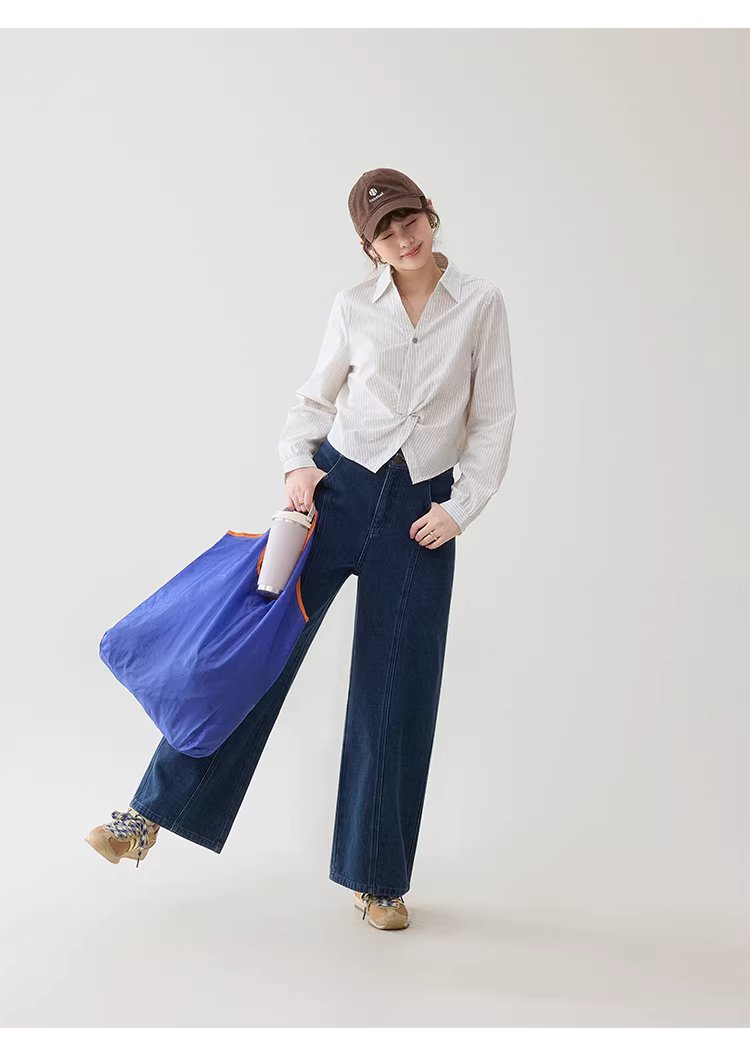 設計感扭結翻v領短襯衫女春季新款小眾條紋上衣,設計感扭結翻v領短襯衫女春季新款小眾條紋上衣,HBFS1034,設計感扭結翻v領短襯衫女春季新款小眾條紋上衣,V領造型,棉麻材質