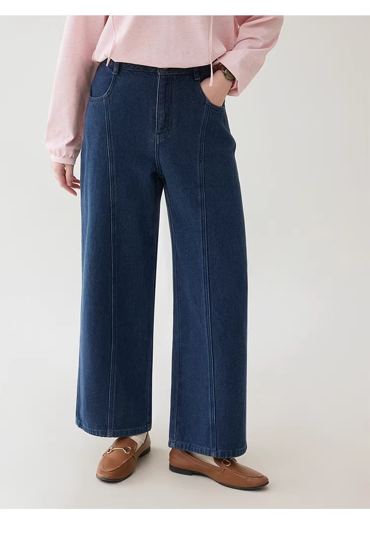 韓系藍色中高腰直筒牛仔褲女26春季新款百搭寬褲,韓系藍色中高腰直筒牛仔褲女26春季新款百搭寬褲,HBFS3009,韓系藍色中高腰直筒牛仔褲女26春季新款百搭寬褲,高腰直筒,丹寧面料