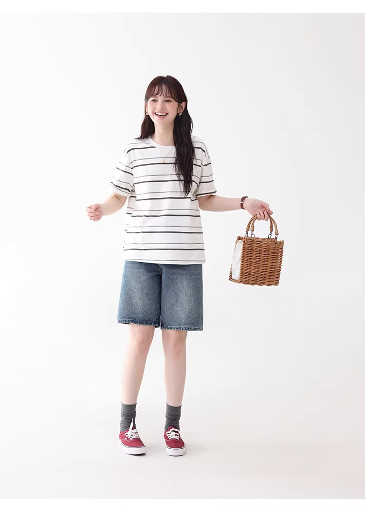 多巴胺撞色條紋落肩短袖T恤女夏季新款甜美圓領上衣,多巴胺撞色條紋落肩短袖T恤女夏季新款甜美圓領上衣,HBFS1050,多巴胺撞色條紋落肩短袖T恤女夏季新款甜美圓領上衣,撞色橫紋,舒適面料