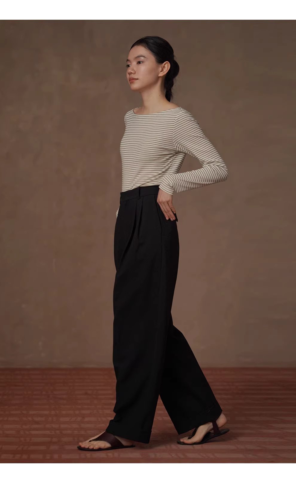 法式經典細條紋上衣氣質一字領正肩顯瘦長袖休閒百搭T恤,上衣,法式經典細條紋上衣氣質一字領正肩顯瘦長袖休閒百搭T恤,HBFS1065,法式經典細條紋上衣氣質一字領正肩顯瘦長袖休閒百搭T恤,彈性透氣