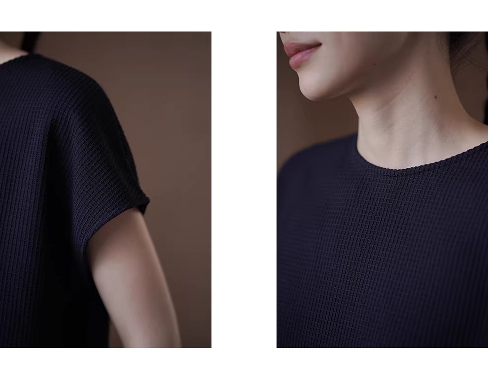 極簡的舒適感華夫格肌理連肩袖設計寬鬆挺括顯瘦通勤T恤,極簡的舒適感華夫格肌理連肩袖設計寬鬆挺括顯瘦通勤T恤,HBFS1069,極簡的舒適感華夫格肌理連肩袖設計寬鬆挺括顯瘦通勤T恤,舒適華夫格,連肩設計