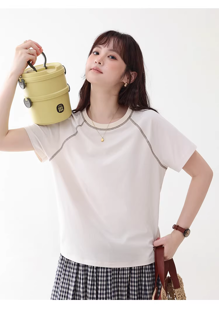 日系反線插肩袖T恤女26夏季新款通勤寬鬆上衣,日系反線插肩袖T恤女26夏季新款通勤寬鬆上衣,HBFS1087,日系反線插肩袖T恤女26夏季新款通勤寬鬆上衣,插肩袖,寬鬆舒適