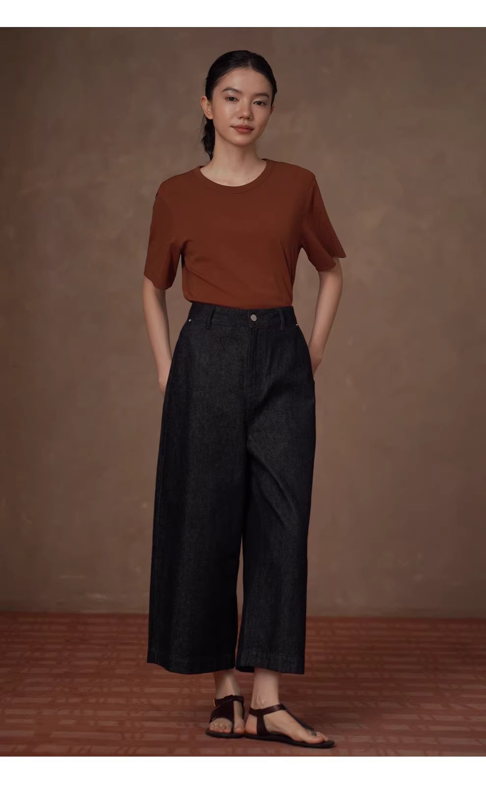 品質高棉丹寧直筒褲型修飾腿型寬鬆高腰顯瘦八分牛仔褲,品質高棉丹寧直筒褲型修飾腿型寬鬆高腰顯瘦八分牛仔褲,HBFS3021,品質高棉丹寧直筒褲型修飾腿型寬鬆高腰顯瘦八分牛仔褲,親膚透氣,直筒修飾