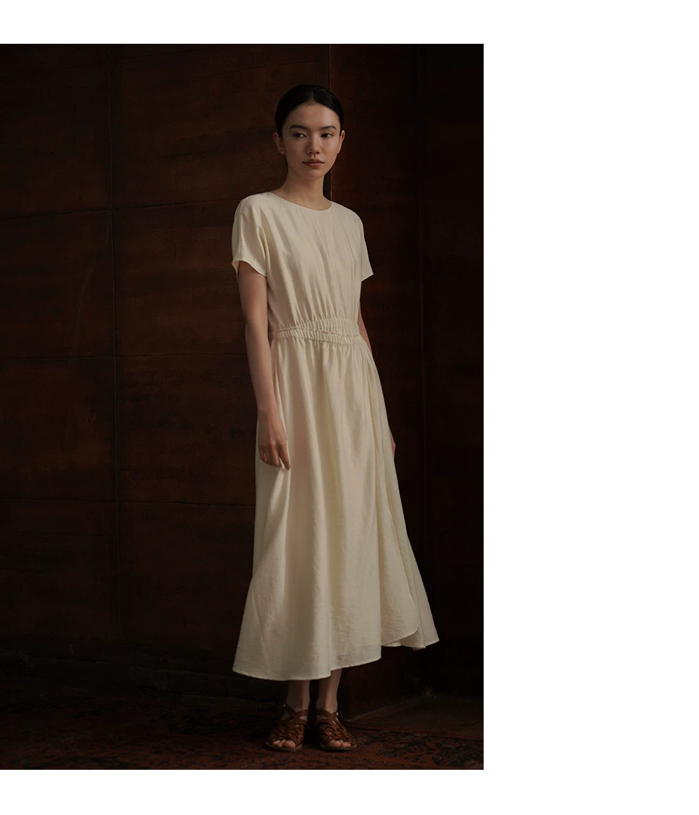 柔月光設計感纏繞式層次感鬆緊高腰圓領顯瘦洋裝女,柔月光設計感纏繞式層次感鬆緊高腰圓領顯瘦洋裝女,HBFS7044,柔月光設計感纏繞式層次感鬆緊高腰圓領顯瘦洋裝女,天絲涼感,腰腹鬆緊