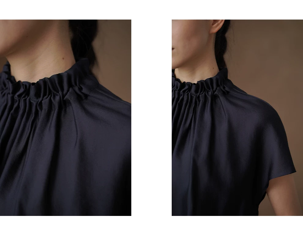 品質光澤緞感垂墜順滑捏褶花邊立領通勤顯瘦蝙蝠袖襯衫,品質光澤緞感垂墜順滑捏褶花邊立領通勤顯瘦蝙蝠袖襯衫,HBFS1102,品質光澤緞感垂墜順滑捏褶花邊立領通勤顯瘦蝙蝠袖襯衫,質感面料,木耳立領