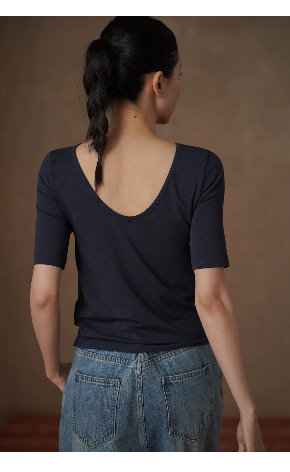 芭蕾練習室兩面穿U領氣質T卹彈性透氣中袖顯瘦通勤上衣,芭蕾練習室兩面穿U領氣質T卹彈性透氣中袖顯瘦通勤上衣,HBFS1103,芭蕾練習室兩面穿U領氣質T卹彈性透氣中袖顯瘦通勤上衣,柔軟透氣,日常顯瘦