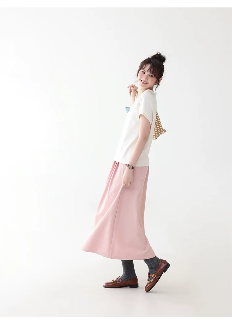 雙面長絨棉舒適短袖T恤女夏季新款通勤百搭上衣,雙面長絨棉舒適短袖T恤女夏季新款通勤百搭上衣,HBFS1105,雙面長絨棉舒適短袖T恤女夏季新款通勤百搭上衣,必備單品,天絲混棉