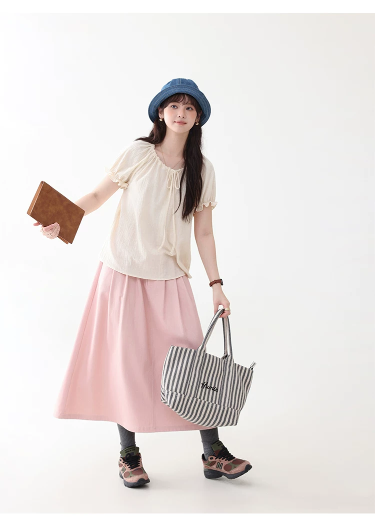 粉紅色中高腰壓褶牛仔半身裙女夏季新款純棉中長裙,粉紅色中高腰壓褶牛仔半身裙女夏季新款純棉中長裙,HBFS2020,粉紅色中高腰壓褶牛仔半身裙女夏季新款純棉中長裙,高腰壓摺,全棉面料