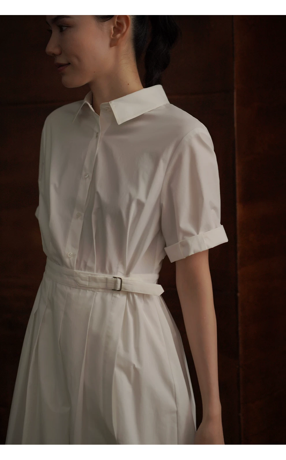 復古優雅可調式收腰顯瘦透氣棉感通勤經典款襯衫洋裝,復古優雅可調式收腰顯瘦透氣棉感通勤經典款襯衫洋裝,HBFS7048,復古優雅可調式收腰顯瘦透氣棉感通勤經典款襯衫洋裝,俐落知性,腰部調節