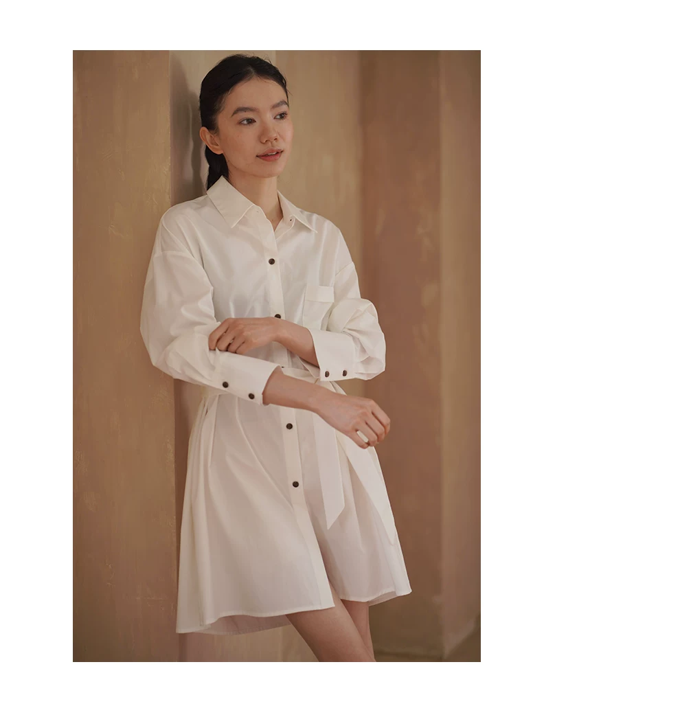 鬆弛高智感基本款簡約寬鬆襯衫裙透氣萊賽爾棉洋裝女,鬆弛高智感基本款簡約寬鬆襯衫裙透氣萊賽爾棉洋裝女,HBFS7054,鬆弛高智感基本款簡約寬鬆襯衫裙透氣萊賽爾棉洋裝女,清爽氣質,A字修身