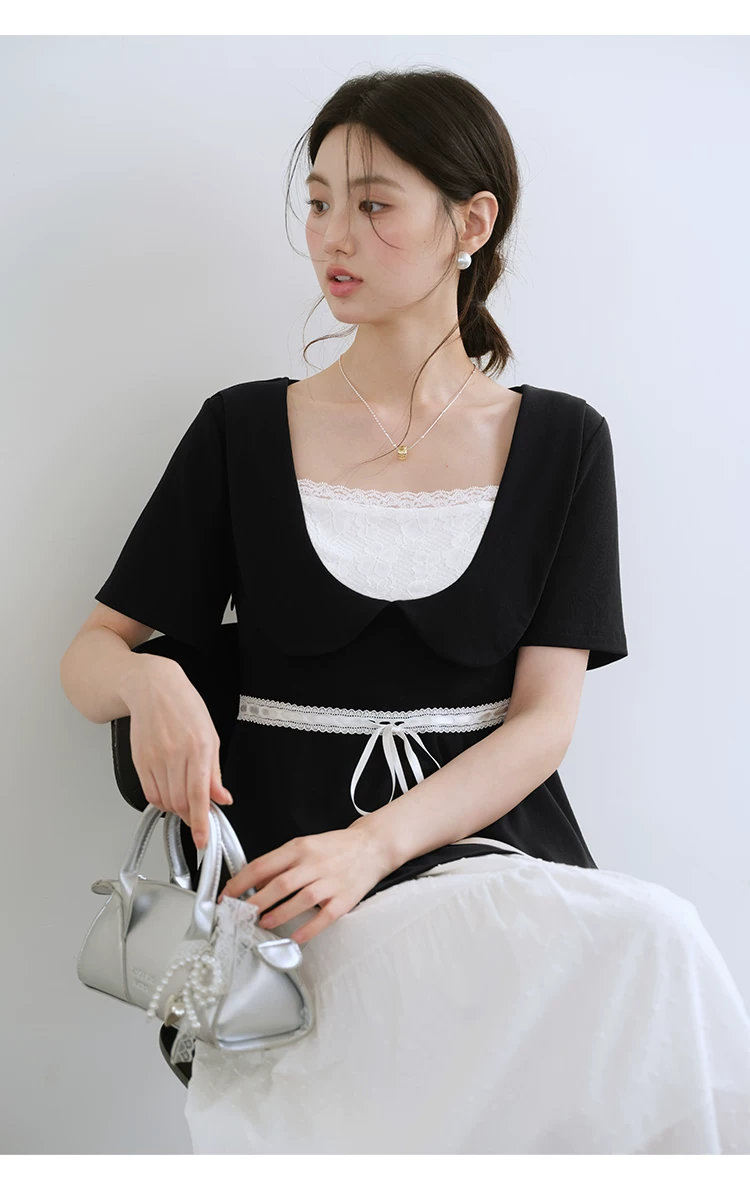 大尺碼方領假兩件短袖T恤女2026新款夏季胖mm巨好看收腰上衣,大尺碼方領假兩件短袖T恤女2026新款夏季胖mm巨好看收腰上衣,HBFS1171,大尺碼方領假兩件短袖T恤女2026新款夏季胖mm巨好看收腰上衣,假兩件式,腰間綁繩