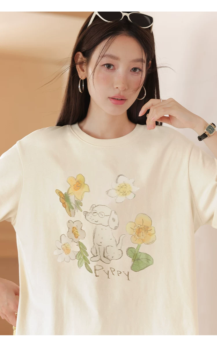 大尺碼胖mm花朵印花短袖T恤女2026新款夏季穿搭寬鬆杏色上衣,大尺碼胖mm花朵印花短袖T恤女2026新款夏季穿搭寬鬆杏色上衣,HBFS1181,大尺碼胖mm花朵印花短袖T恤女2026新款夏季穿搭寬鬆杏色上衣,童趣印花,舒適面料