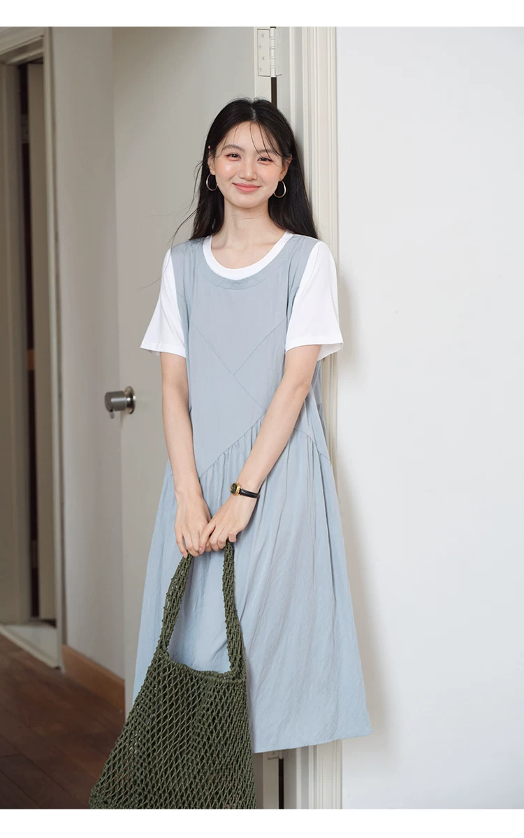 假兩件短袖小眾不撞洋裝女夏2026新款胖mm大尺碼絕美裙子,假兩件短袖小眾不撞洋裝女夏2026新款胖mm大尺碼絕美裙子,HBFS7159,假兩件短袖小眾不撞洋裝女夏2026新款胖mm大尺碼絕美裙子,中大尺碼,拼接造型