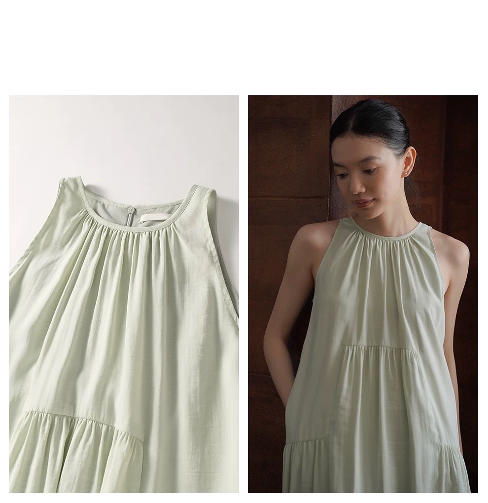 鬆軟清涼薄荷洋裝垂爽莫代爾無袖寬鬆顯瘦分割裙子女,鬆軟清涼薄荷洋裝垂爽莫代爾無袖寬鬆顯瘦分割裙子女,HBFS7195,鬆軟清涼薄荷洋裝垂爽莫代爾無袖寬鬆顯瘦分割裙子女,柔軟透氣,掛脖無袖