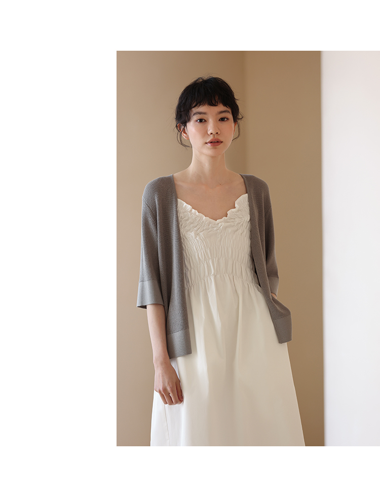 少女心事減齡重工打攬設計內搭吊帶百搭連身裙洋裝,長洋裝,輕奢,百搭,白色,法式甜美