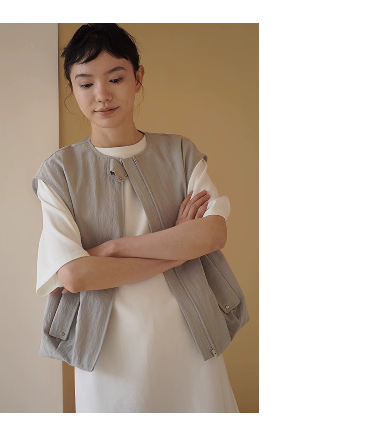天然清新無公害少女休閒馬甲疊穿寬鬆涼感顯瘦無袖外套