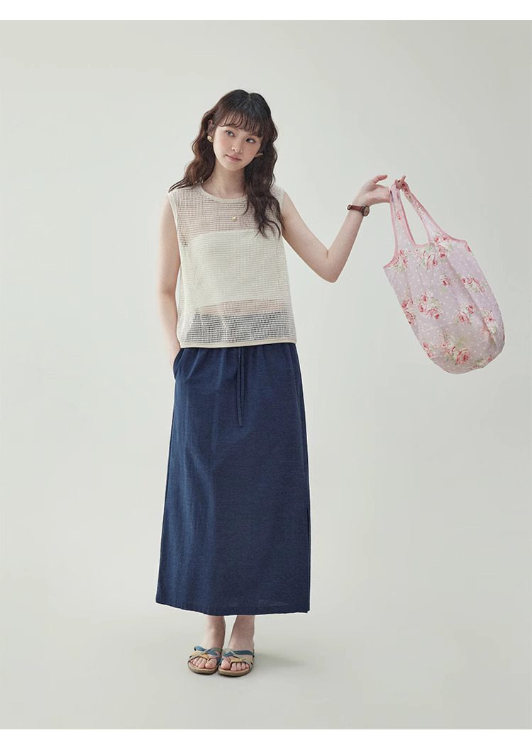 高級感純棉無袖鏤空背心女夏季新款疊穿罩衫上衣