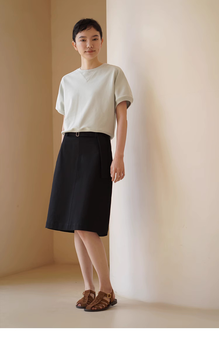 高比例棉柔軟迷你毛圈衛衣布料顯瘦插肩袖寬鬆休閒T恤女