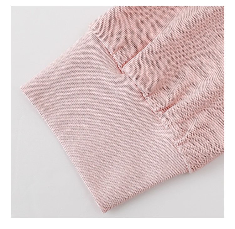 減齡印花落肩長袖粉紅T恤女秋新款寬鬆百搭上衣