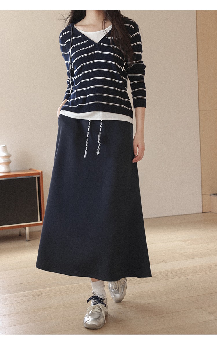 大碼胖mm高腰休閒A字半身裙長款