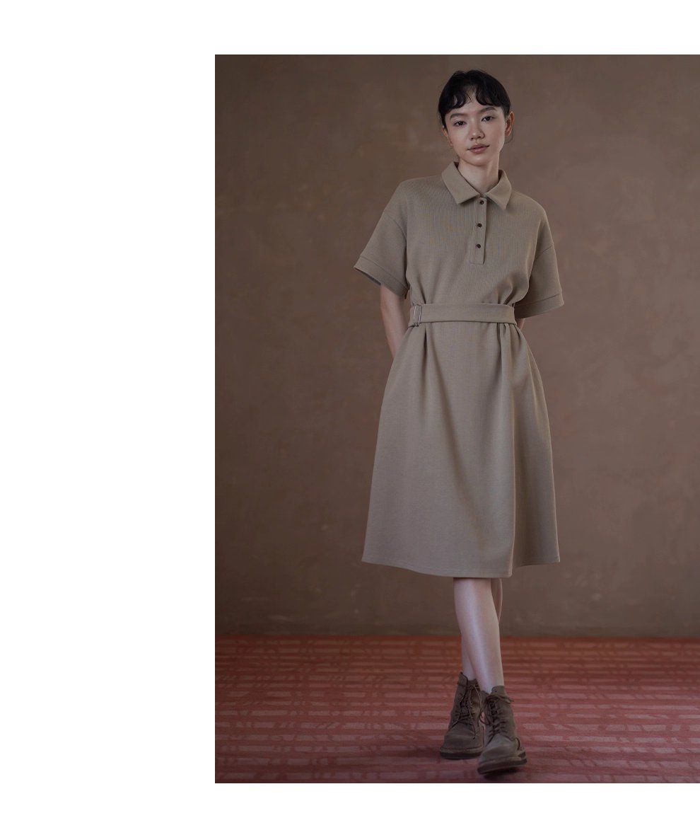 入秋的選擇寬鬆落肩顯瘦不挑人直筒polo領學院風洋裝
