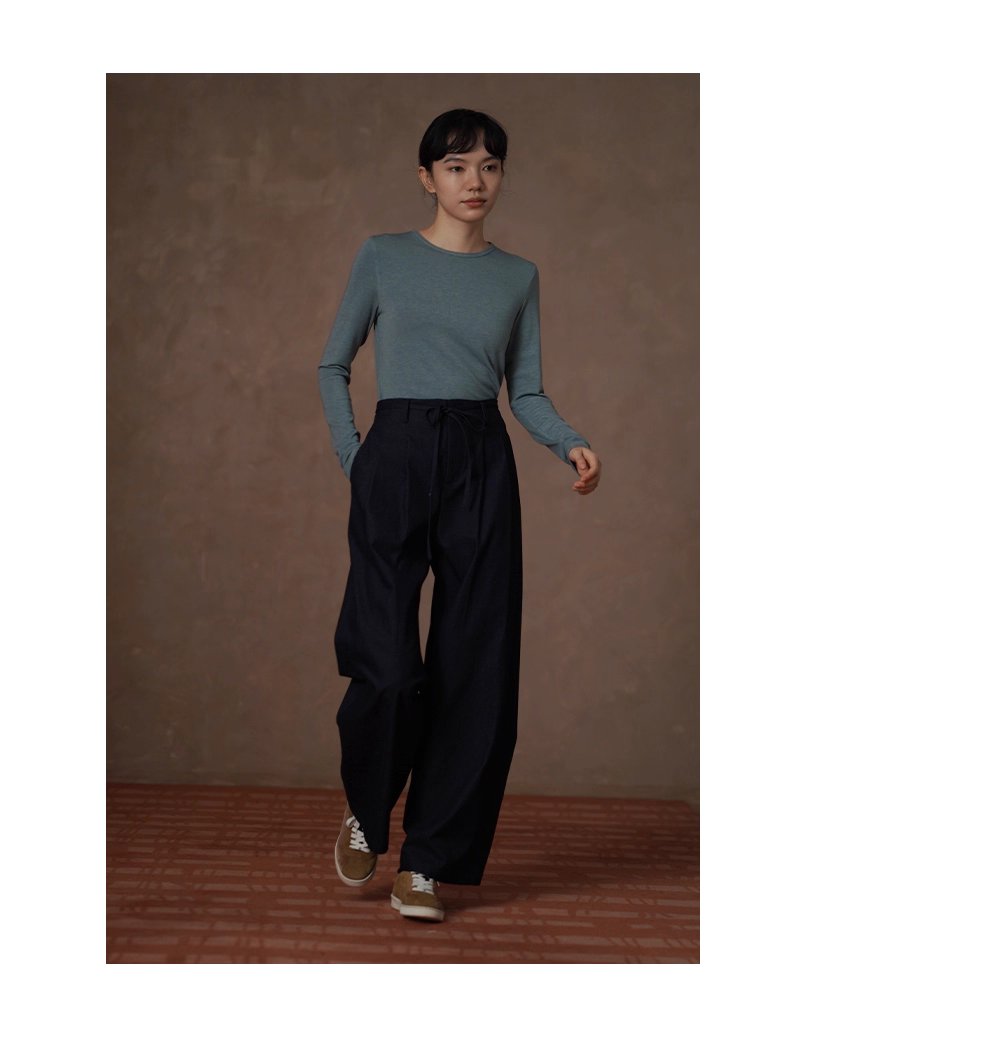 基礎時髦法則不挑人顯瘦版型遮肉寬鬆闊腿高腰牛仔長褲