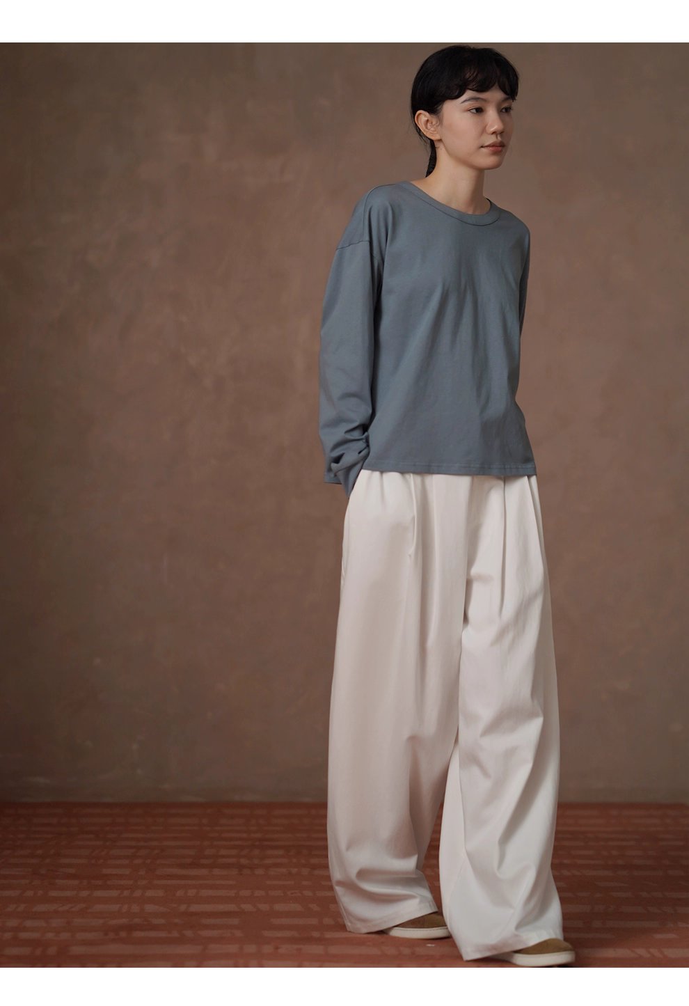 挺闊水洗100棉擦絨手感寬鬆後領口紐扣顯瘦百搭長袖上衣