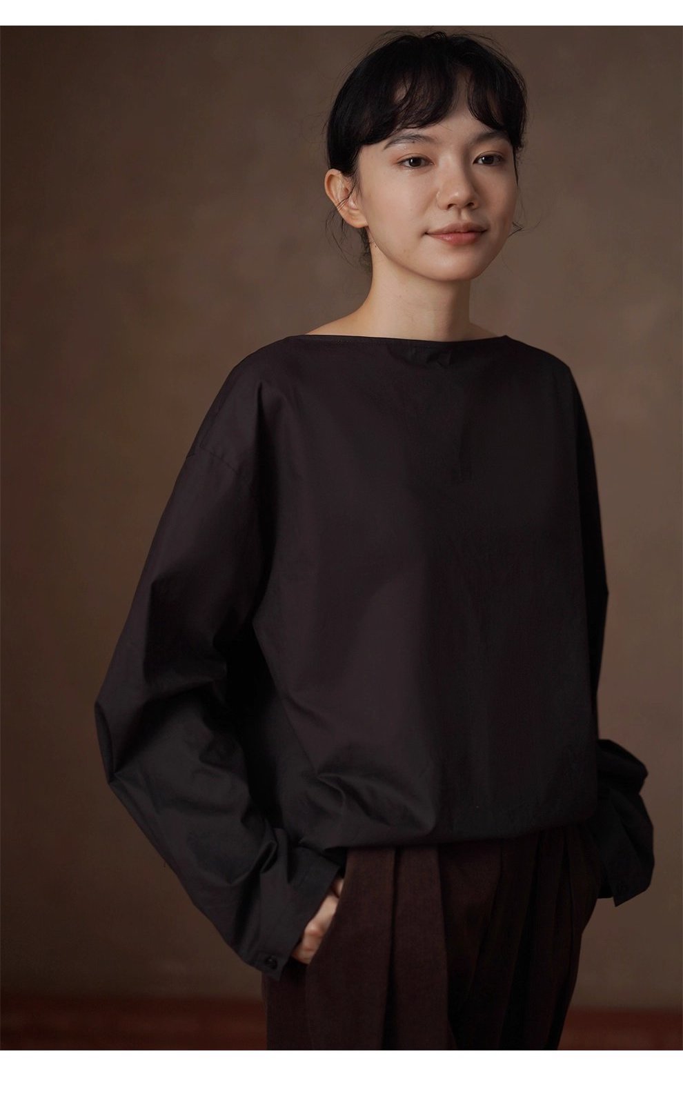 百變通勤兩穿氣質襯衫挺括100棉V領顯瘦寬鬆長袖上衣女