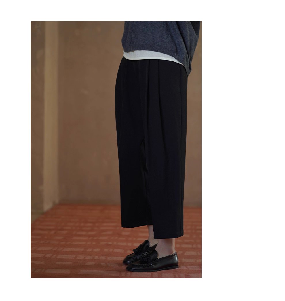 紳士通勤西裝褲俐落剪裁簡約法式高腰顯瘦錐形九分褲女